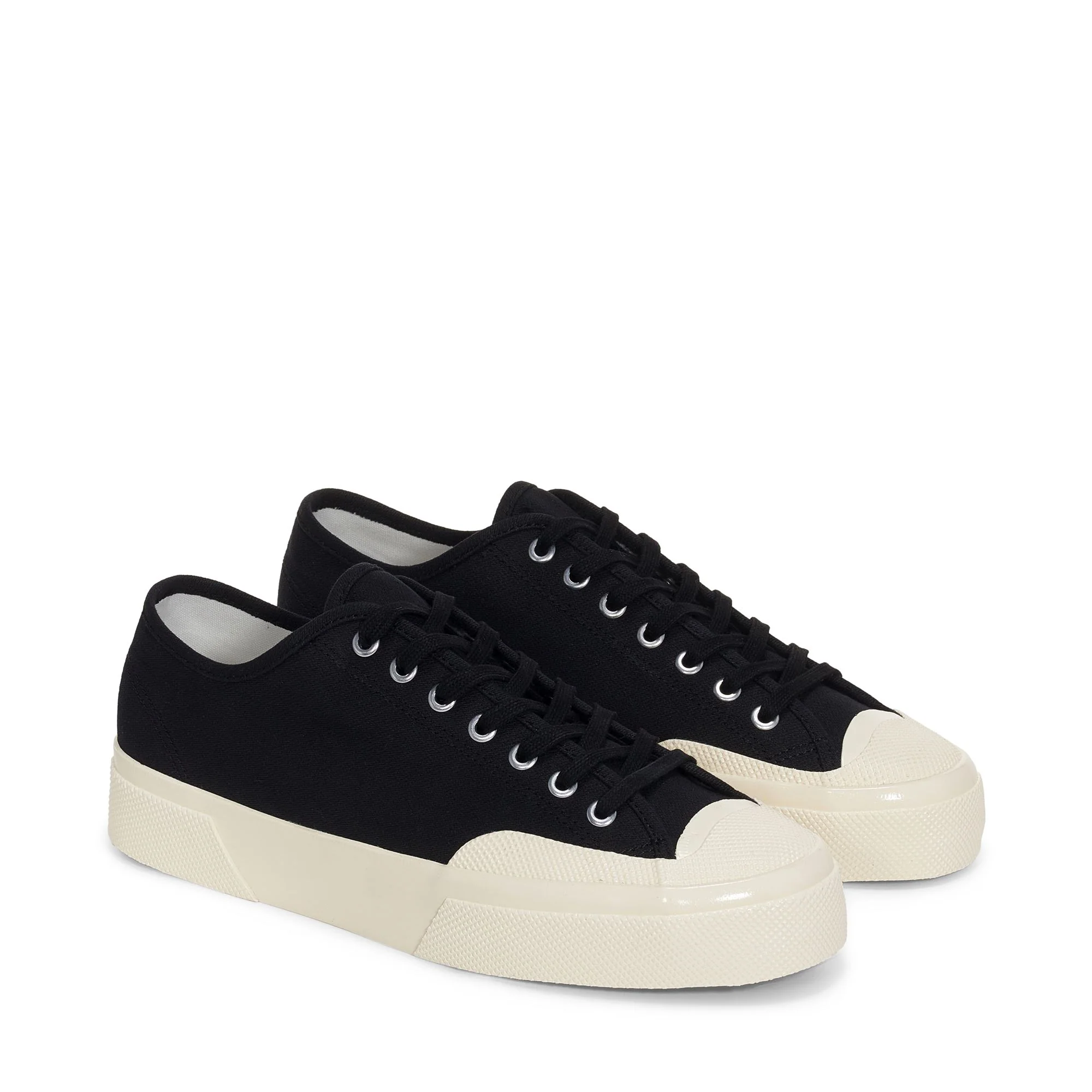 2432 WORKS LOW CUT BROKENTWILL - Le Superga - Low Cut - Unisex - BLACK-OFF WHITE