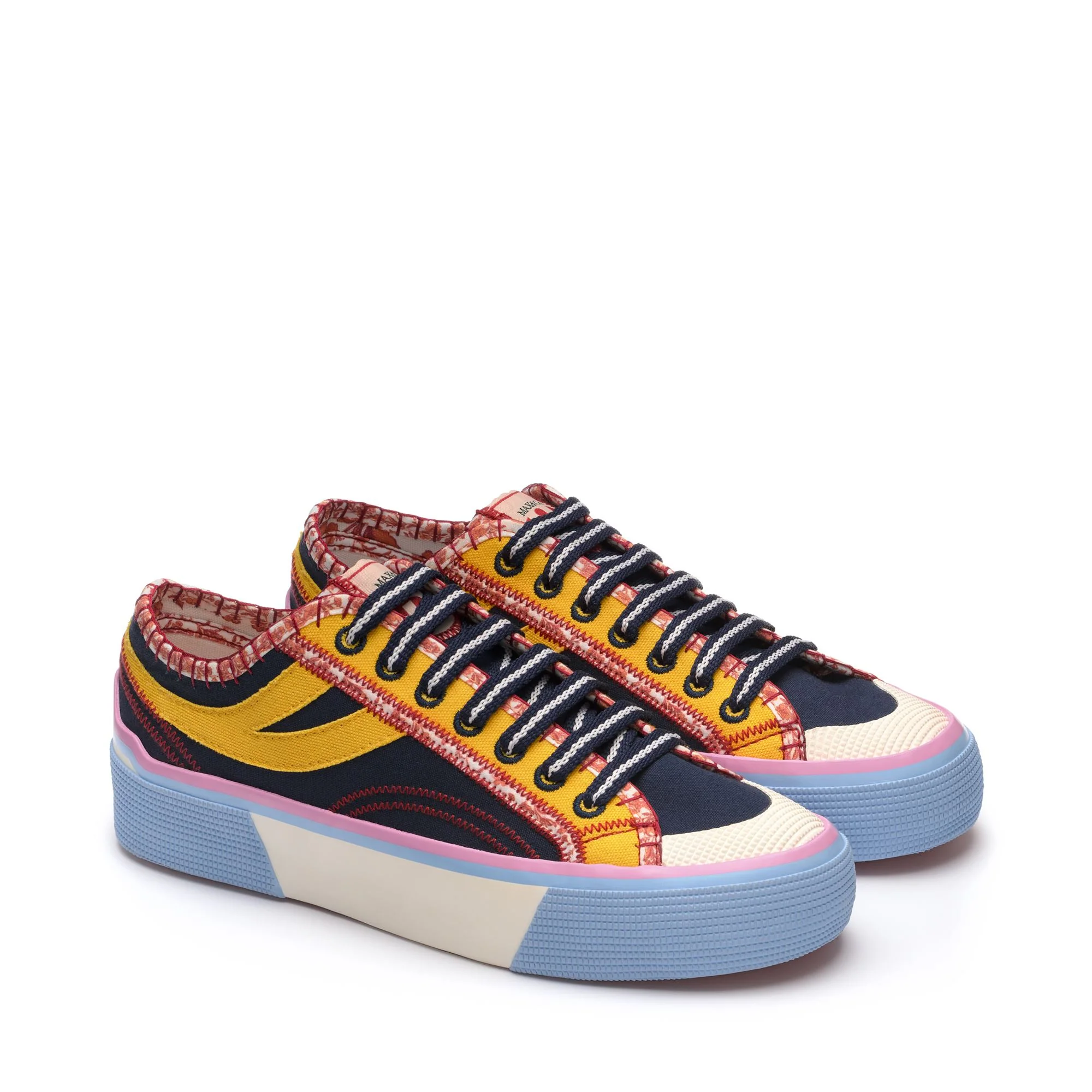 2750 PANATTA 3.0 SUPERMAX - Le Superga - Low Cut - Woman - TWILLIGHT BLUE-RED FLOWERS