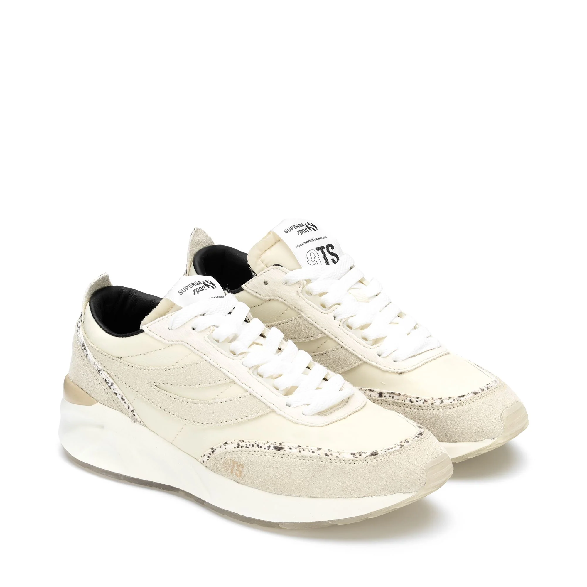 4089 TRAINING 9TS SLIM CALFHAIR DETAILS - Sneakers - Low Cut - Unisex - BEIGE LT EGGSHELL-SPOTS
