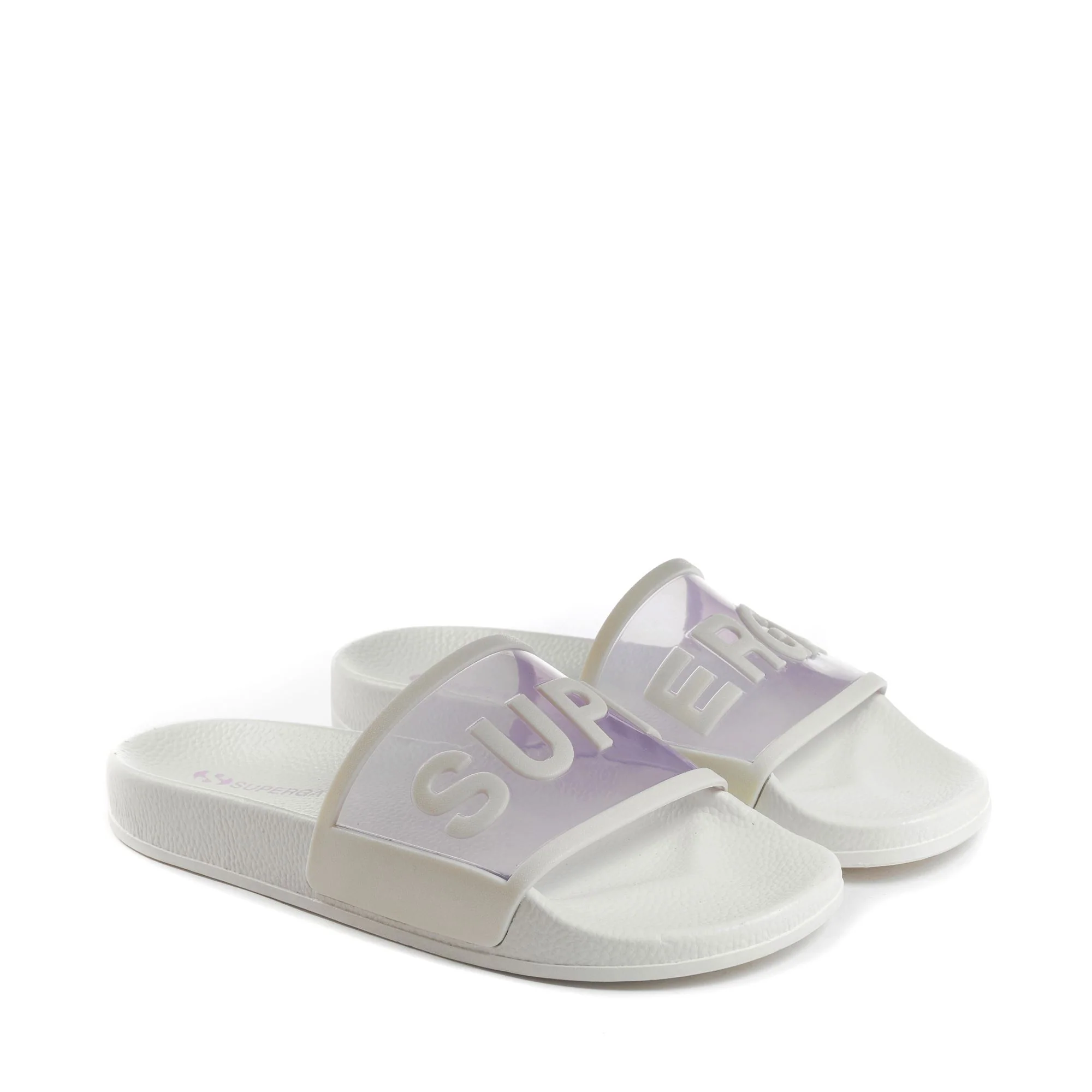 1908 SLIDES CLEAR IDENTITY - Slippers - SLIDE - Unisex - WHITE AVORIO-VIOLET LILLA