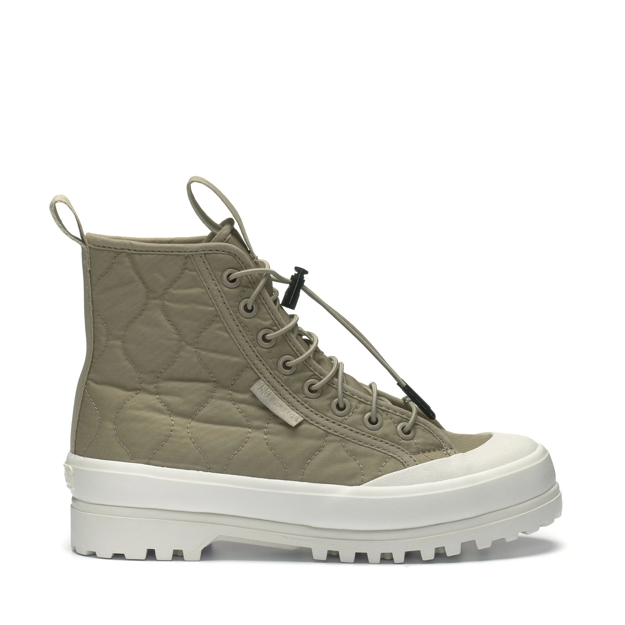 2644 ALPINA QUILTED NYLON - Ankle Boots - Laced - Woman - GREY FOSSIL-F AVORIO