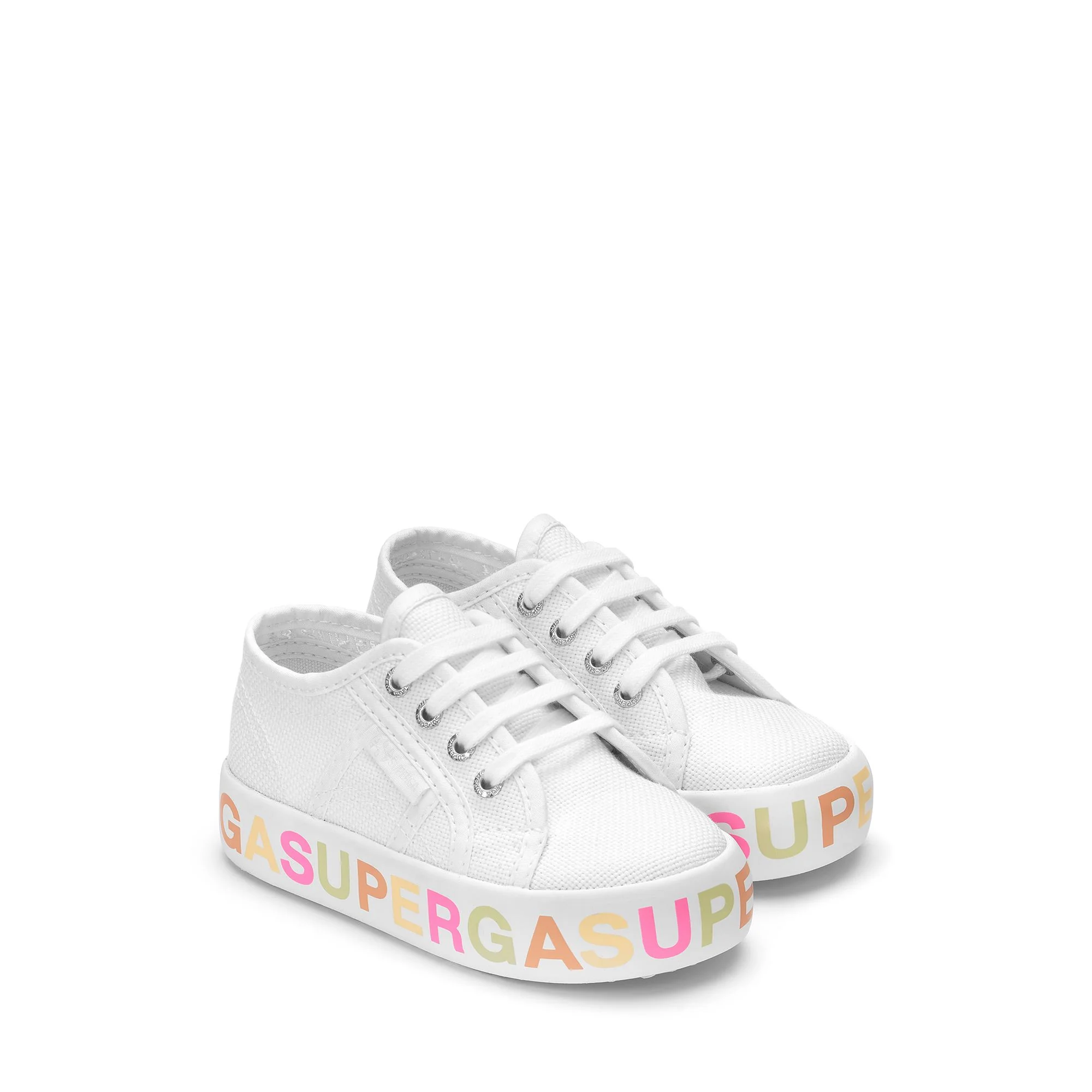2730 KIDS PLATFORM LETTERING - Lady Shoes - Wedge - Girl - WHITE-CANDY MULTICOLOR