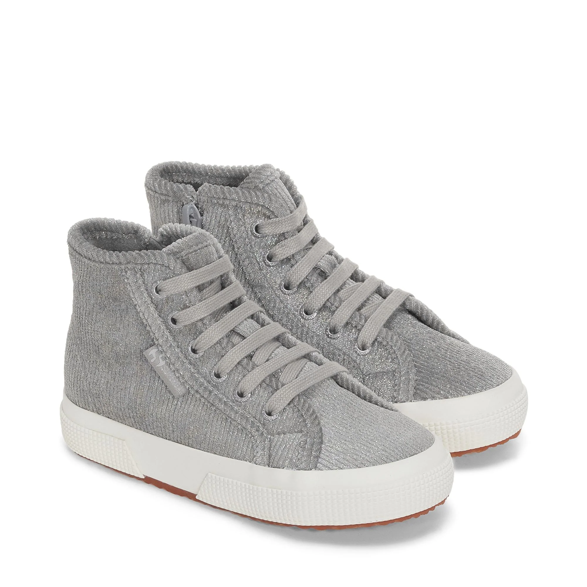 2709 KIDS VELVET CORDUROY IRIDESCENT - Le Superga - Mid Cut - Girl - GREY LT IRIDESCENT