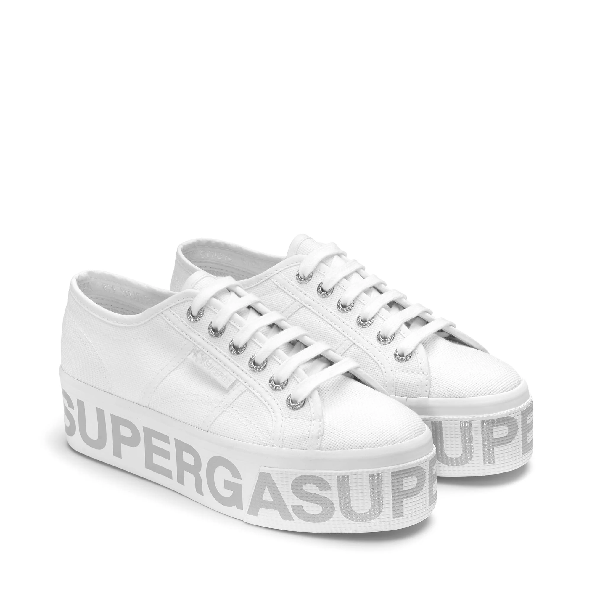 2790 PLATFORM LETTERING - Lady Shoes - Wedge - Woman - WHITE-OPALESCENT ICEBERG GREEN