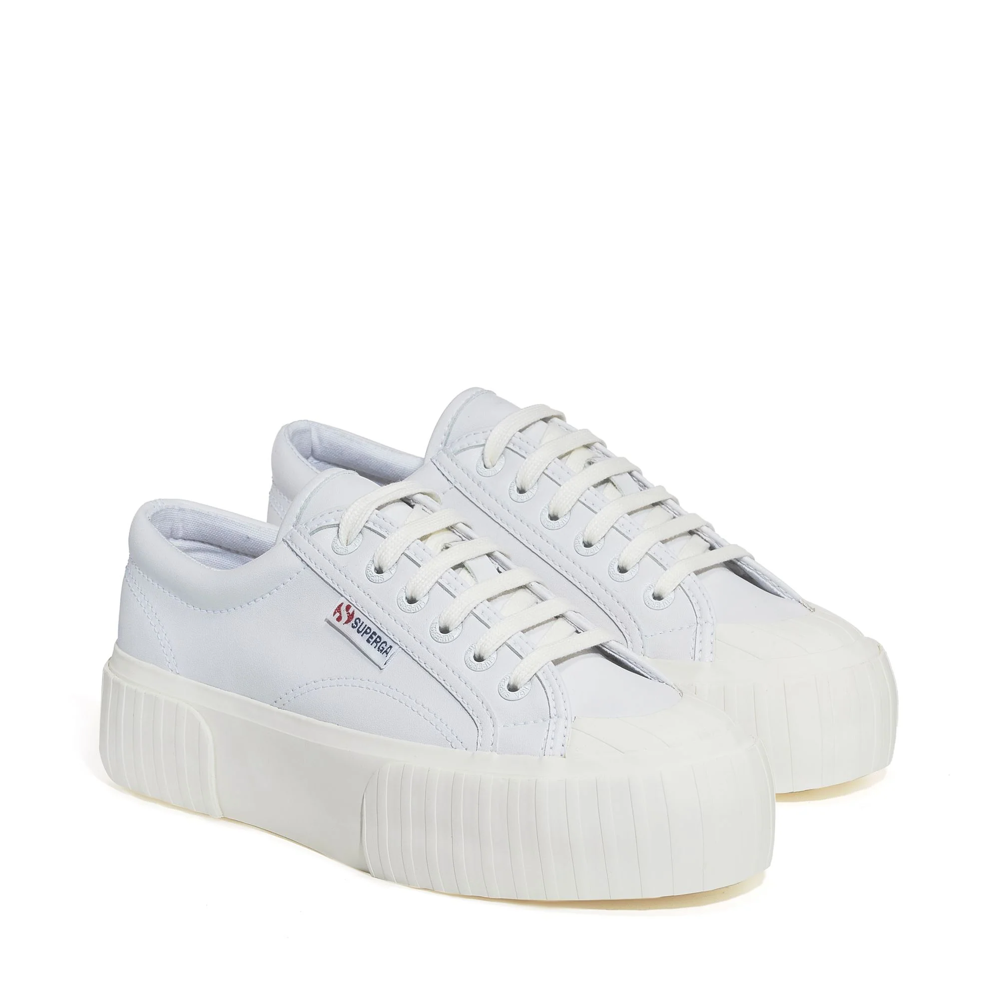 2631 STRIPE PLATFORM VEGAN MATERIAL - Sneakers - Wedge - Woman - WHITE-WHITE AVORIO