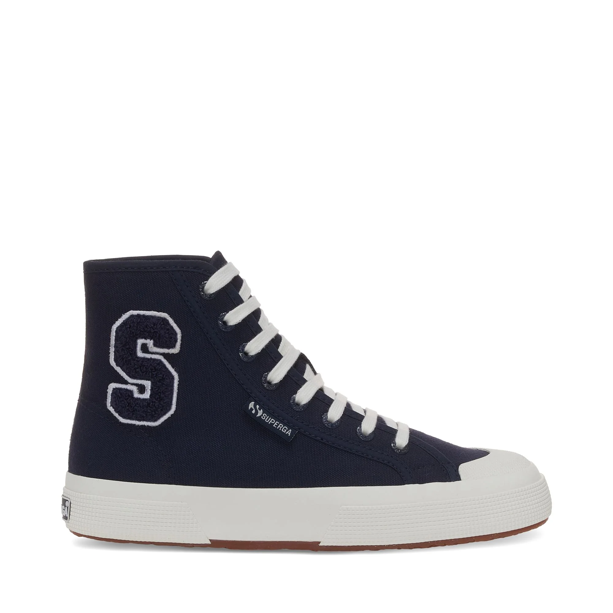2295 COTTON TERRY PATCH - Le Superga - Mid Cut - Unisex - NAVY-WHITE AVORIO-F AVORIO