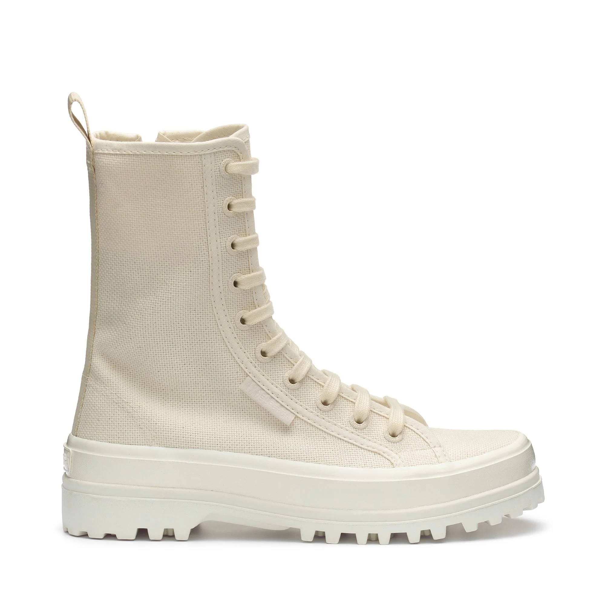 2641 ALPINA HIGH SHINY GUM - Ankle Boots - Laced - Woman - BEIGE RAW TOTAL-SHINY AVORIO
