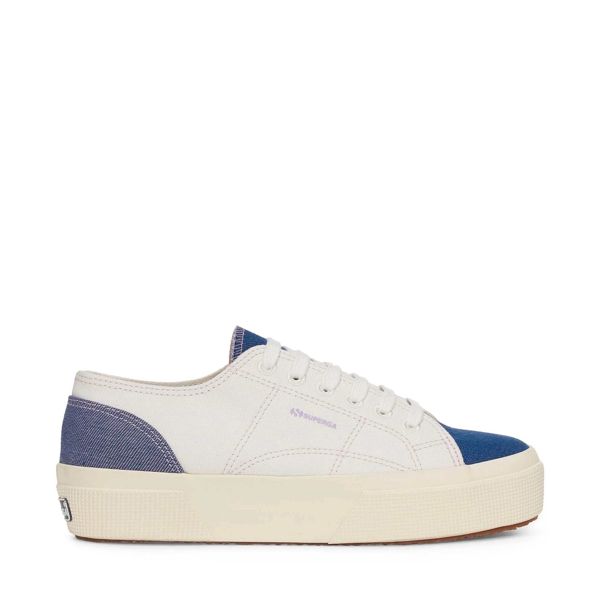 2740 PLATFORM REVERSE DENIM - Lady Shoes - Wedge - Woman - AVORIO-BLUE-VIOLET