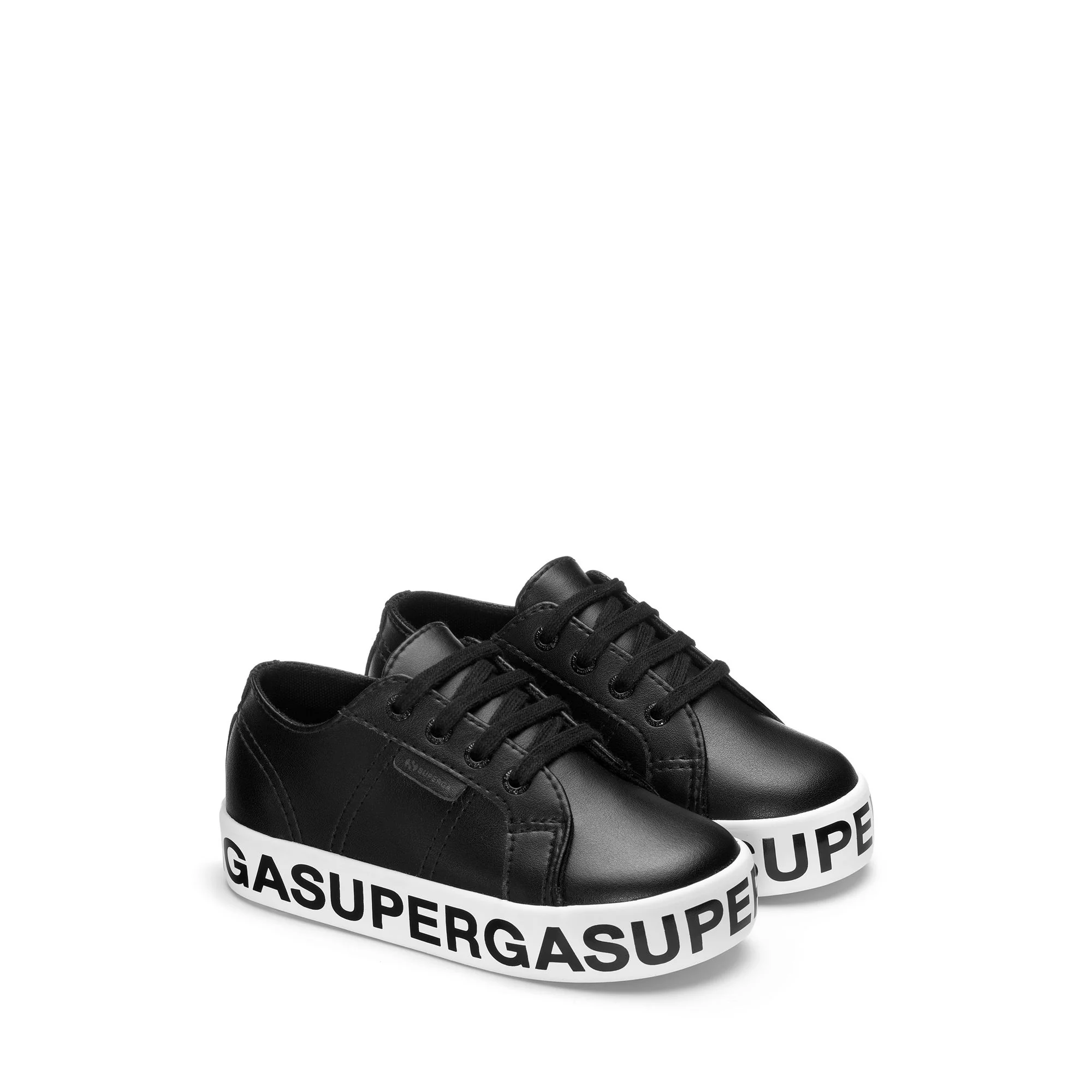 2730 KIDS VEGAN MATERIAL PLATFORM LETTERING - Lady Shoes - Wedge - Girl - BLACK