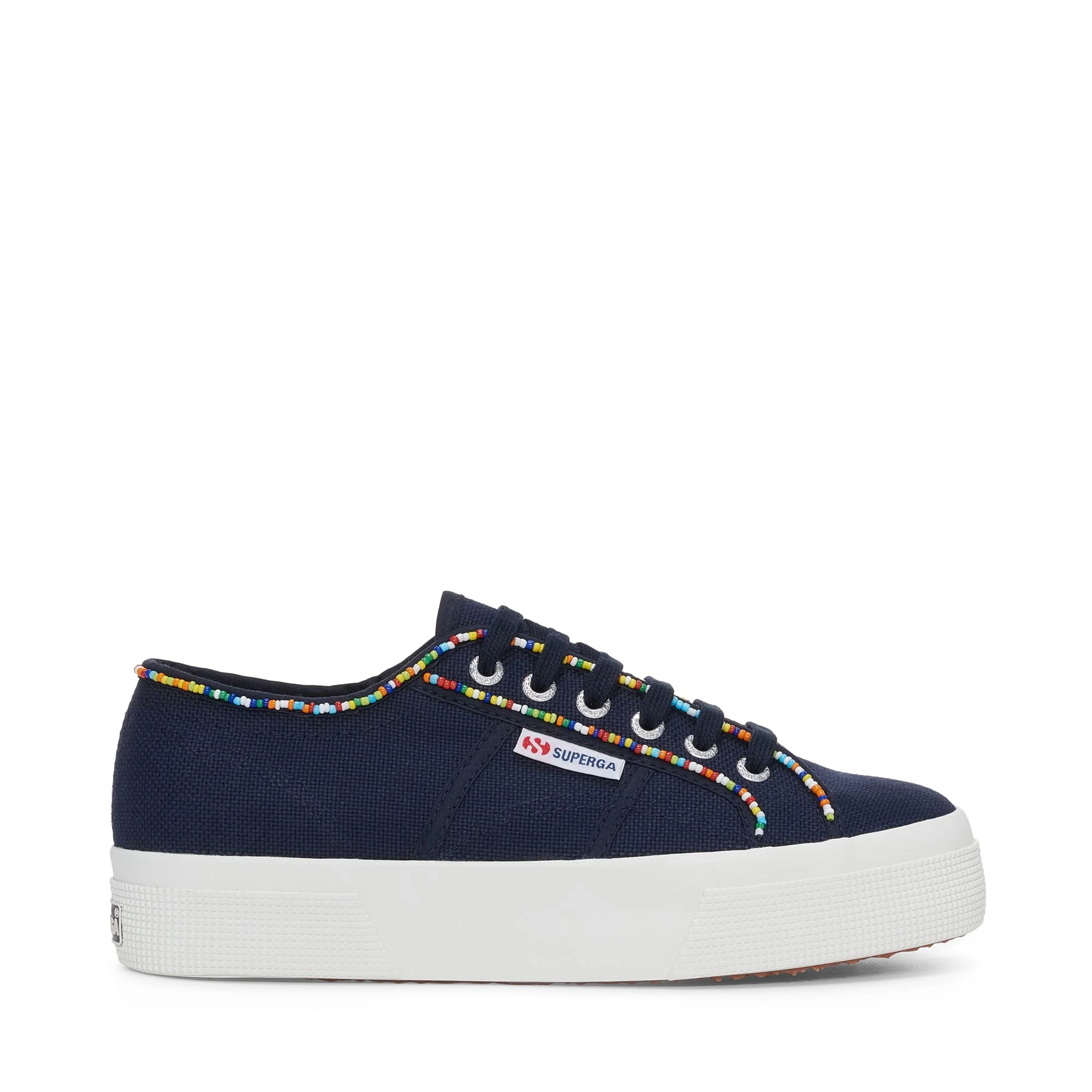 2740 MULTICOLOR BEADS - Lady Shoes - Wedge - Woman - NAVY-MULTICOLOR BEADS