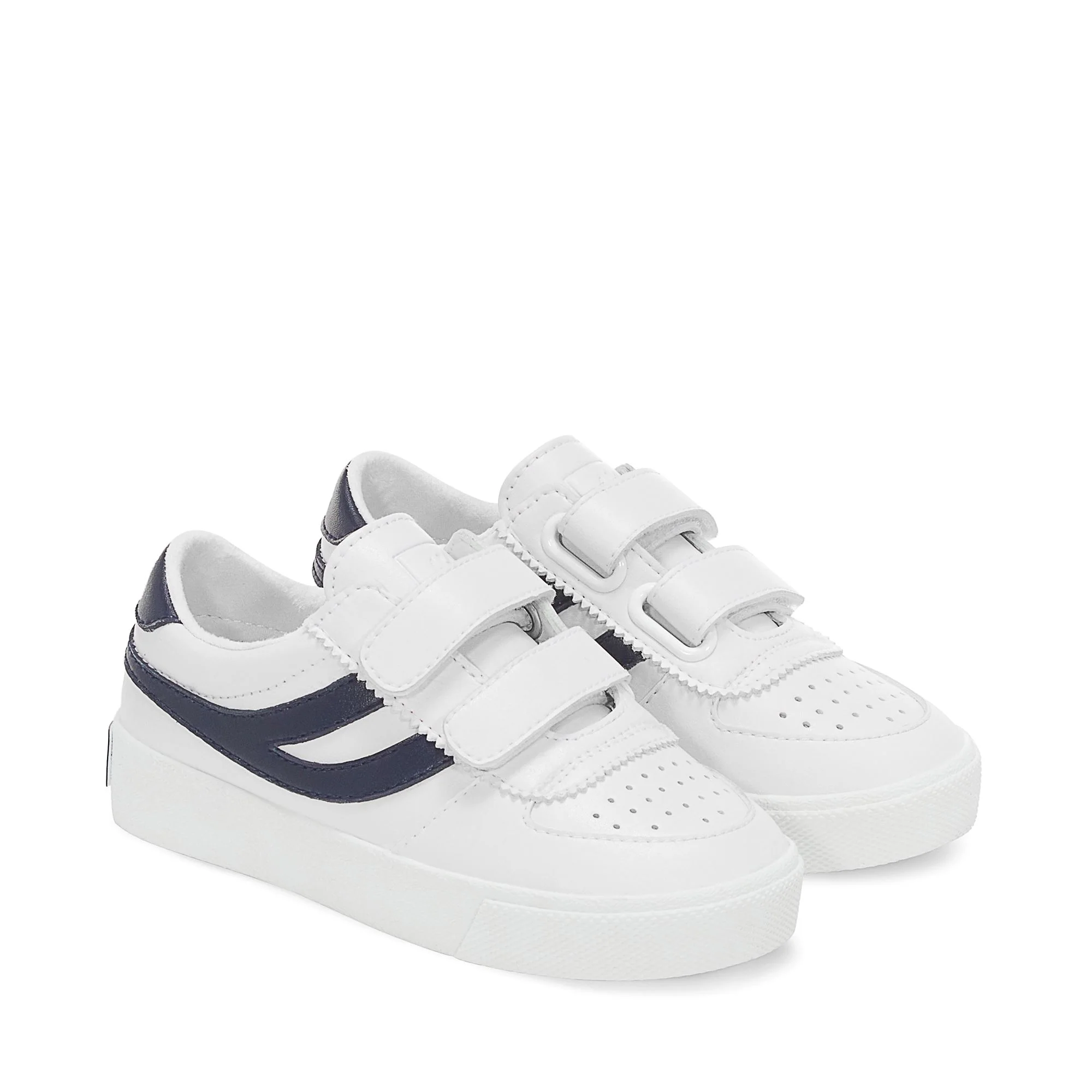 2846 KIDS SEATTLE STRAPS VEGAN MATERIAL - Sneakers - Low Cut - Kid unisex - WHITE-BLUE GREY DK
