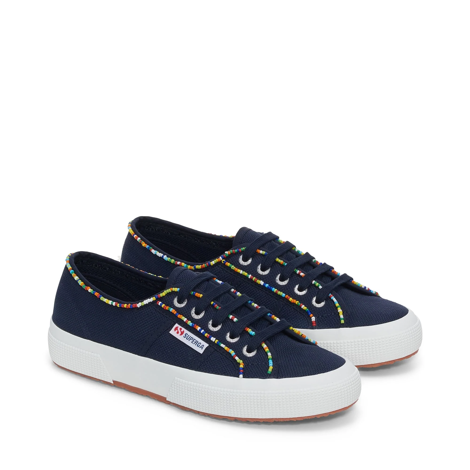 2750 MULTICOLOR BEADS - Le Superga - Low Cut - Woman - NAVY-MULTICOLOR BEADS