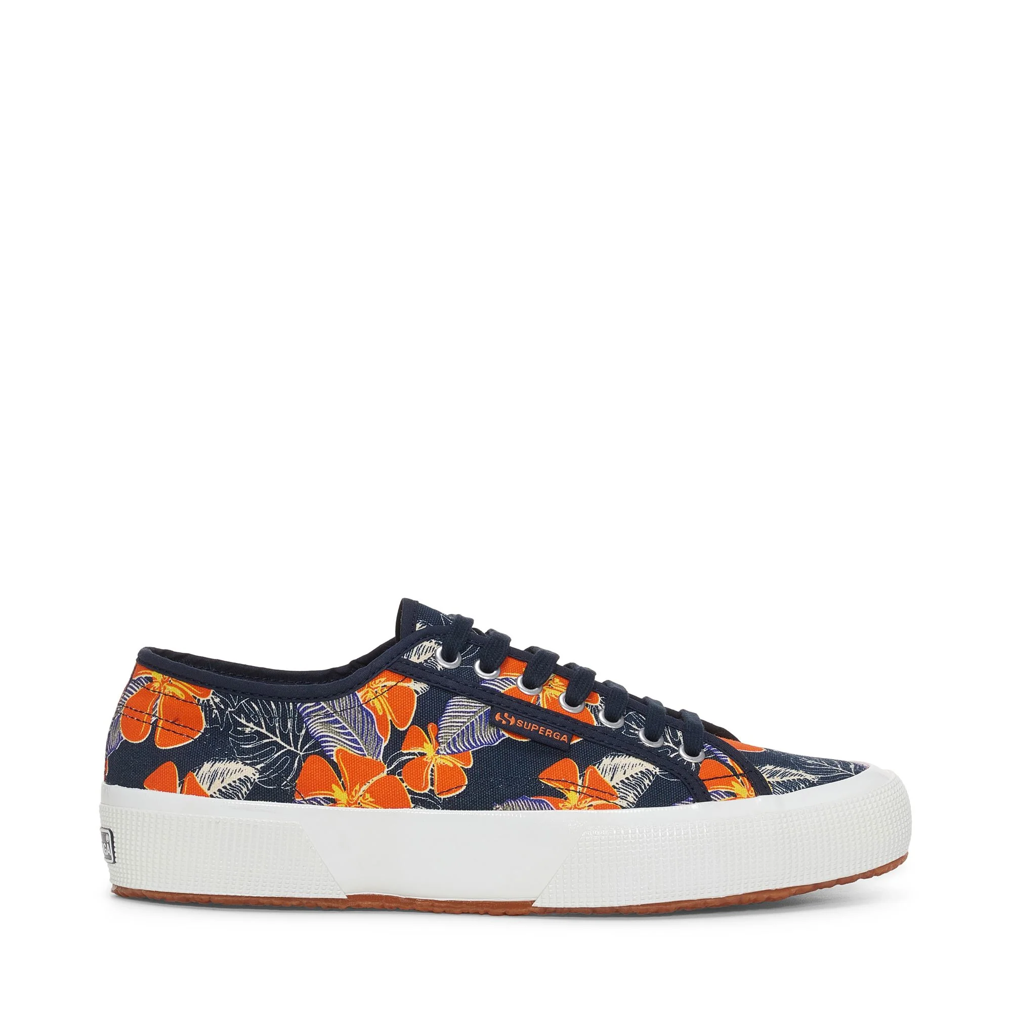 2750 OG HIBISCUS FLOWER PRINT - Le Superga - Low Cut - Unisex - BLUE NAVY-ORANGE HIBISCUS