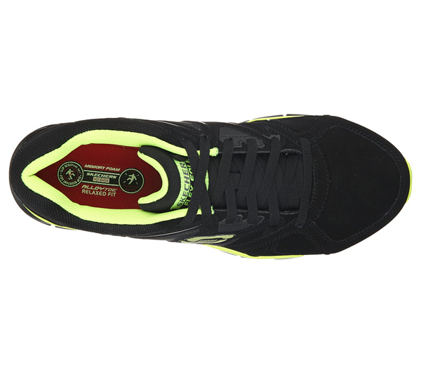 Skechers Men Work: Relaxed Fit Synergy - Ekron Alloy Toe Black/Lime