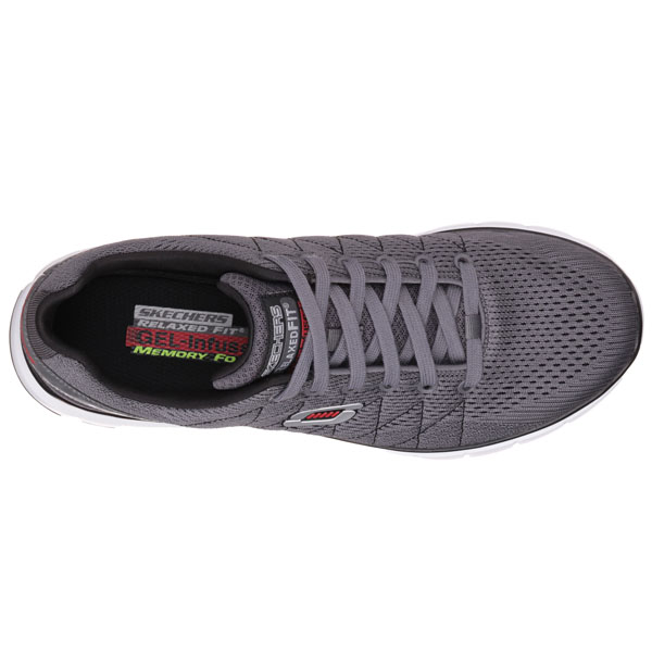 Skechers Men Extra Wide Fit (4E) Shoes - Skech-Flex Charcoal/Black