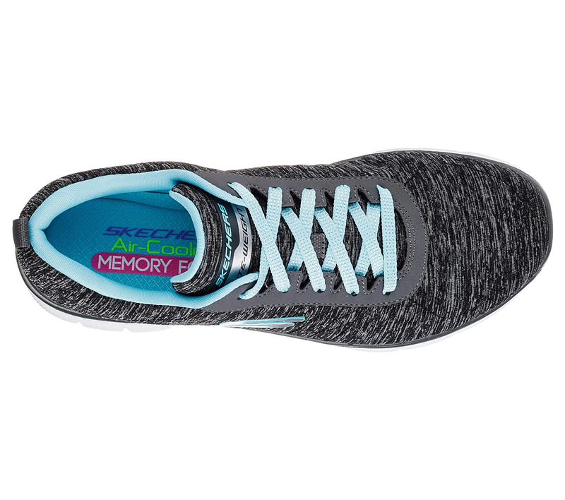 Skechers Women Flex Appeal 2.0 Black/Light Blue