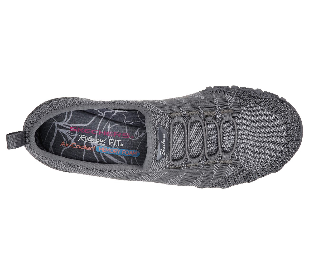 Skechers Women Relaxed Fit: Bikers - Get With Knit Charcoal