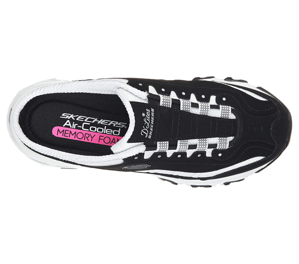 Skechers Women D'Lites - Set In Stone Black/White