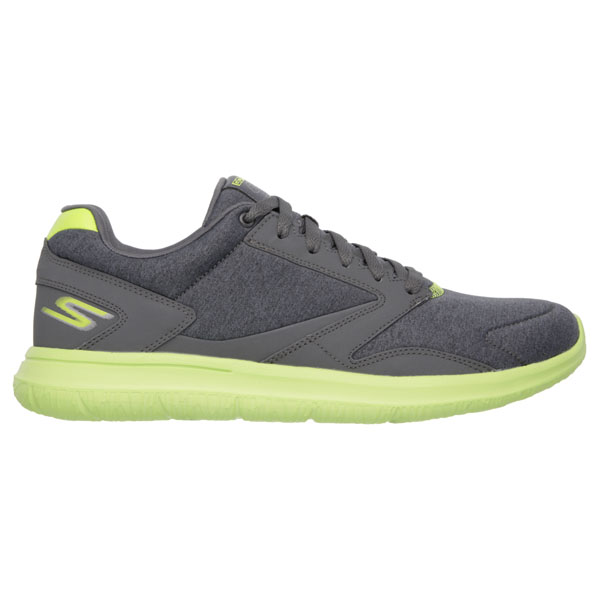 Skechers Men Extra Wide Fit (4E) Shoes - Uptown Charcoal/Lime