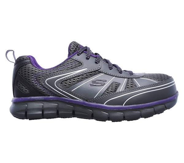 Skechers Women Work: Synergy - Algonac Alloy Toe Charcoal/Purple