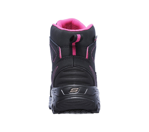 Skechers Women Work: D'Lites - Amasa Alloy Toe Black/Fuchsia