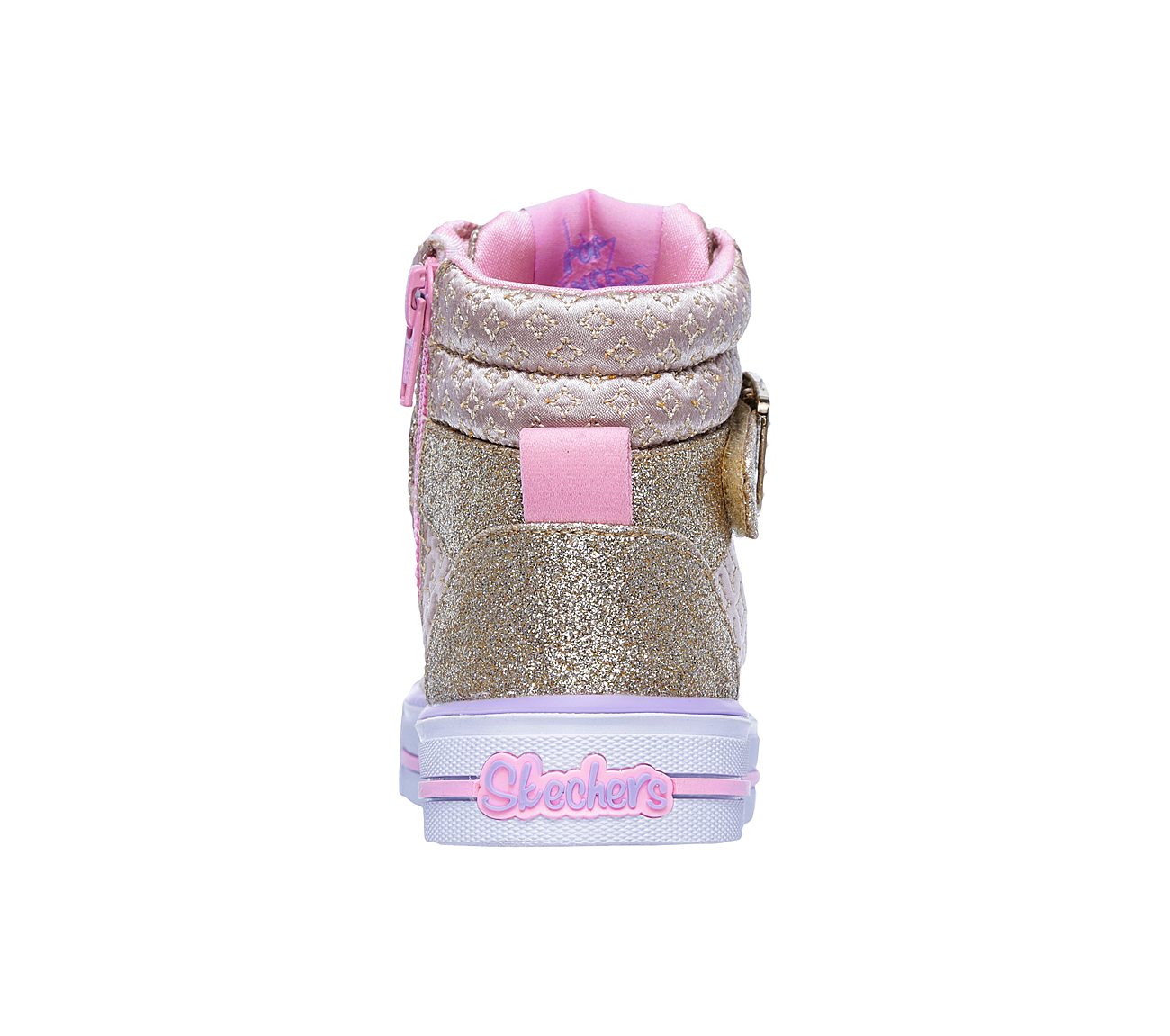 Skechers Girls Twinkle Toes: Shuffles - Twinkle Charm Gold/Pink