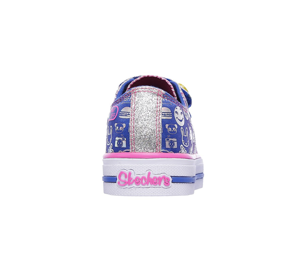 Skechers Girls Twinkle Toes: Shuffles - Expressionista Blue/Neon Pink