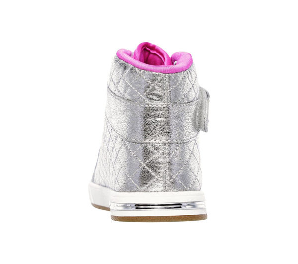 Skechers Girls Shoutouts - Quilted Crush Silver/Hot Pink