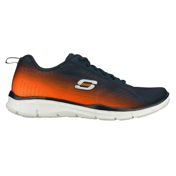 Skechers Men Wide Fit (2E) Shoes - This Way Navy/Orange