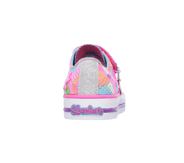 Skechers Girls Twinkle Toes: Shuffles - Lookin Lovely Neon Pink/Multi