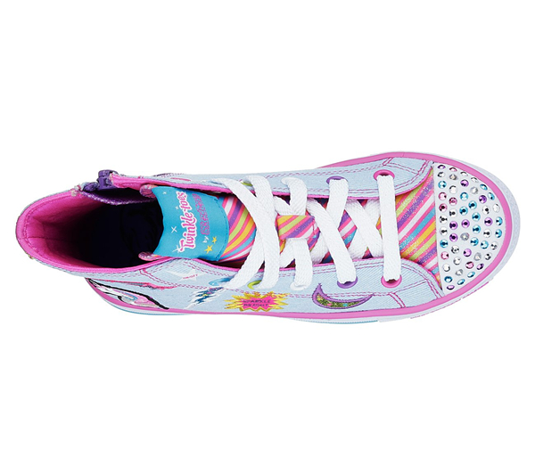 Skechers Girls Twinkle Toes: Shuffles - Twist Turns Denim/Multi