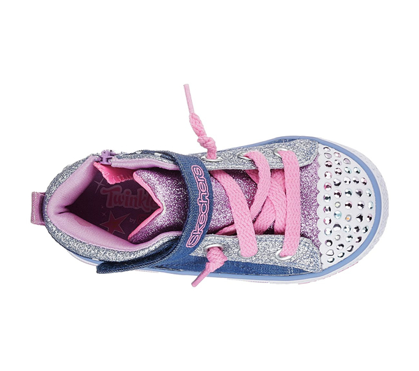 Skechers Girls Twinkle Toes: Shuffles - Digity Dots Denim/Multi