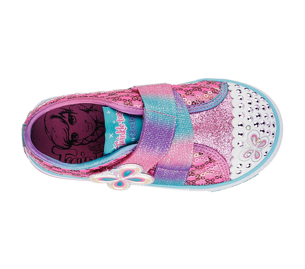 Skechers Girls Twinkle Toes: Shuffles - Snazzy Skips Pink/Turquoise