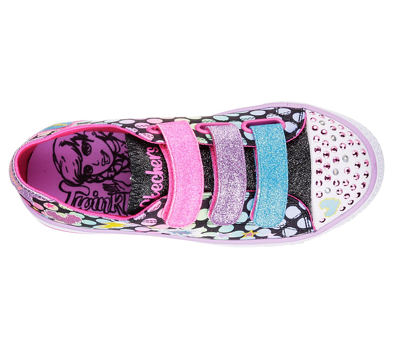 Skechers Girls Twinkle Toes: Shuffles - Poppin Posse Black/Multi
