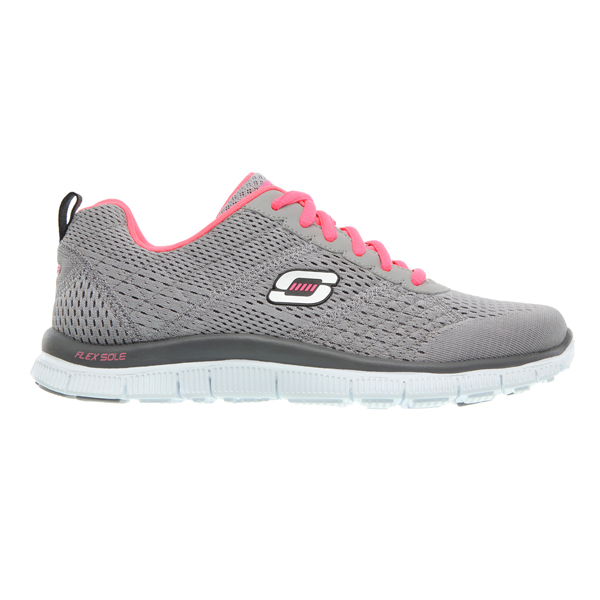 Skechers Women Flex Appeal - Obvious Choice Light Gray/Coral