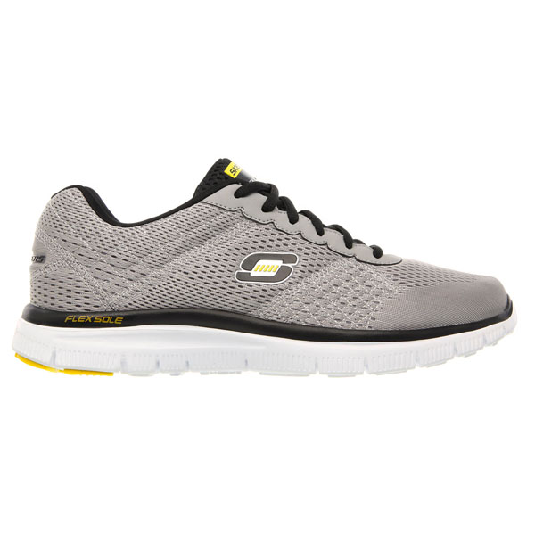 Skechers Men Wide Fit (2E) Shoes - Covert Activity Light Gray/Yellow