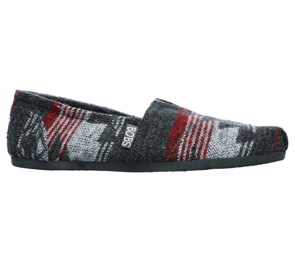 Skechers Women Bobs Plush - Festival Star Charcoal/Red