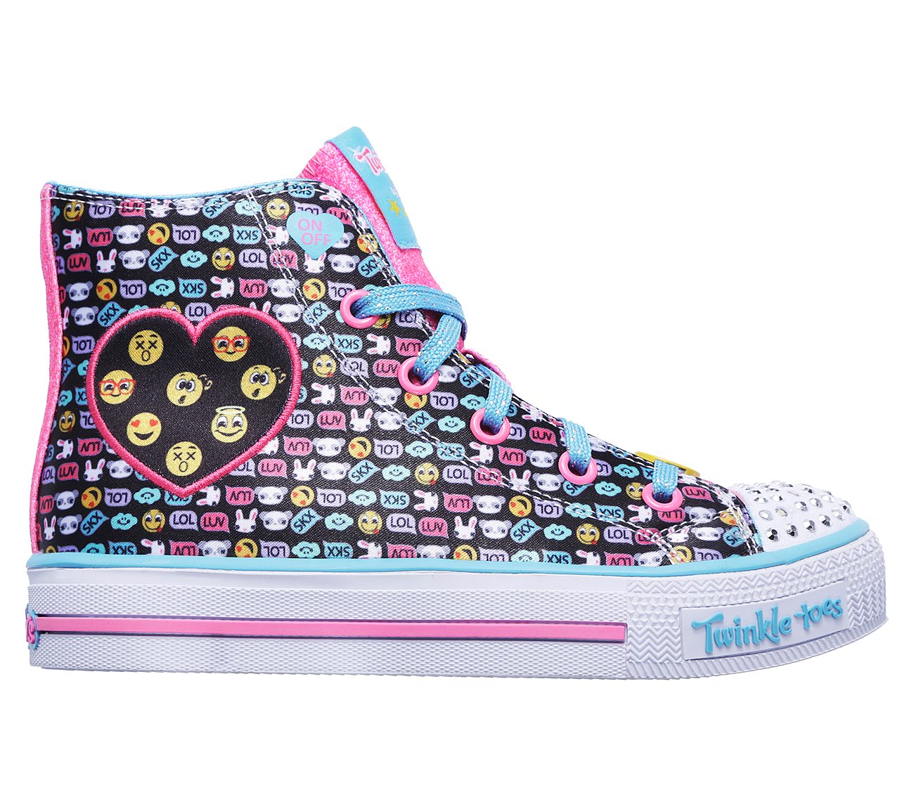 Skechers Girls Twinkle Toes: Shuffles Black/Multi