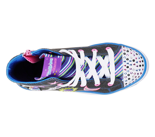 Skechers Girls Twinkle Toes: Shuffles - Twist Turns Black/Multi
