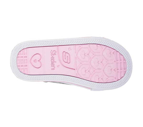 Skechers Girls Twinkle Toes: Shuffles - Doodle Days Gray/Pink