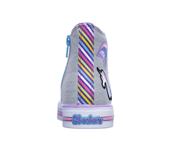 Skechers Girls Twinkle Toes: Shuffles - Twist Turns Gray/Multi