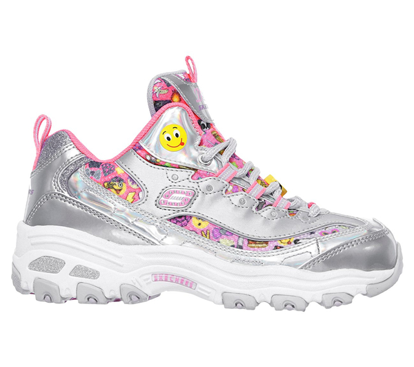 Skechers Girls D'Lites - Kickin Cool Silver/Multi
