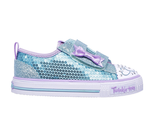 Skechers Girls Twinkle Toes: Shuffles - Itsy Bitsy Turquoise/Lavender