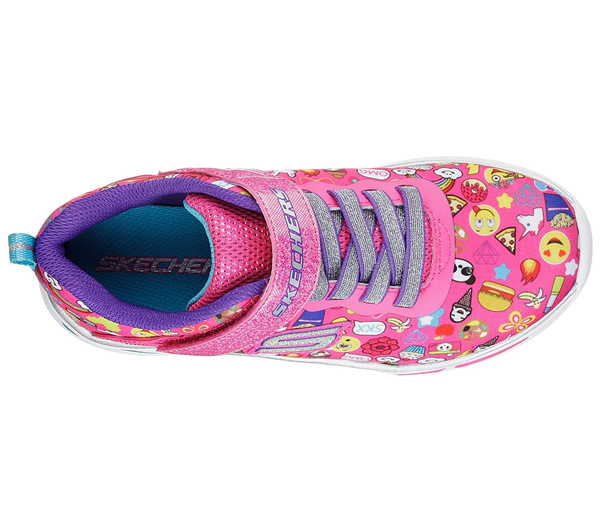 Skechers Girls S Lights: Litebeams - Feelin It Neon Pink/Multi