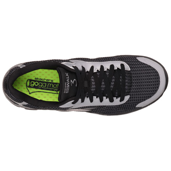 Skechers Men Extra Wide Fit (4E) Shoes - Reflective Black/Silver