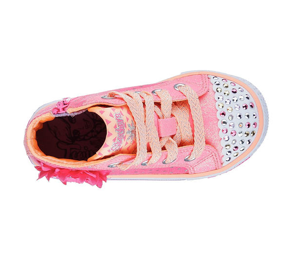 Skechers Girls Twinkle Toes: Shuffles - Bloom Boom Pink/Coral