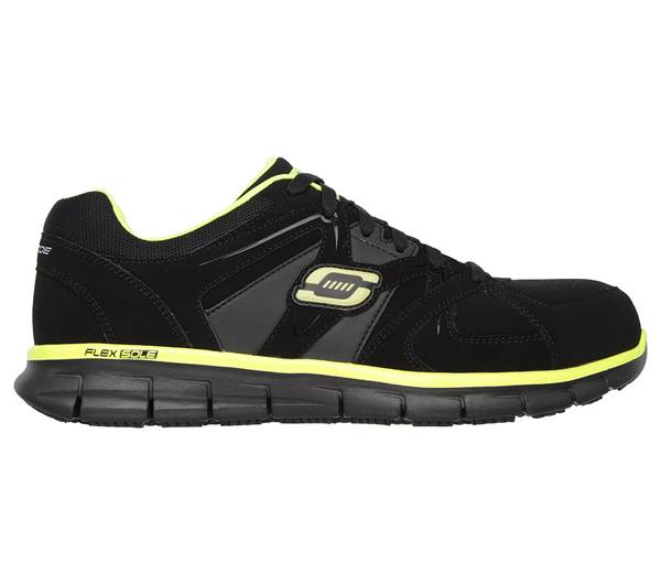Skechers Men Work: Relaxed Fit Synergy - Ekron Alloy Toe Black/Lime