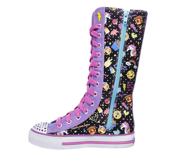 Skechers Girls Twinkle Toes: Shuffles - Chattin Up Black/Multi