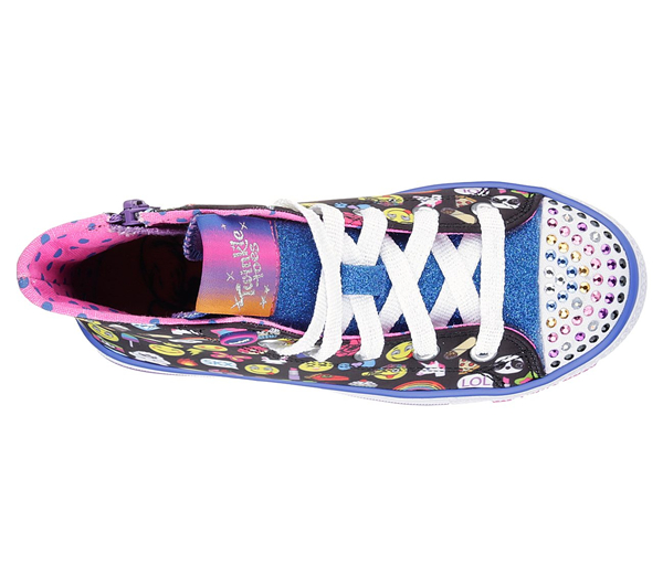 Skechers Girls Twinkle Toes: Shuffles - Chat Time Black/Multi