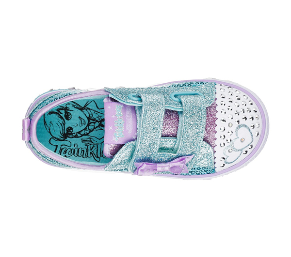 Skechers Girls Twinkle Toes: Shuffles - Itsy Bitsy Turquoise/Lavender
